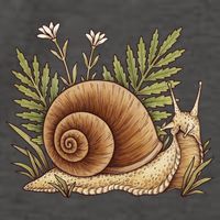 Snail With Plants Vector Backpack