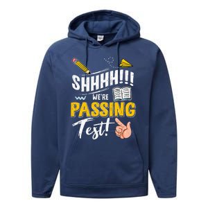 Shhh WeRe Passing Test Day Testing Teachers Completing Performance Fleece Hoodie