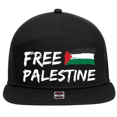 Stand With Palestine Free Palestine 7 Panel Mesh Trucker Snapback Hat