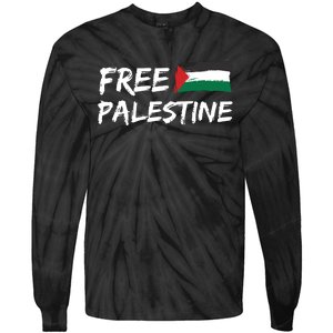 Stand With Palestine Free Palestine Tie-Dye Long Sleeve Shirt