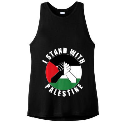 Stand With Palestine Free Palestine End Israeli Occupation Ladies PosiCharge Tri-Blend Wicking Tank