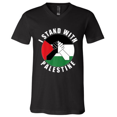 Stand With Palestine Free Palestine End Israeli Occupation V-Neck T-Shirt