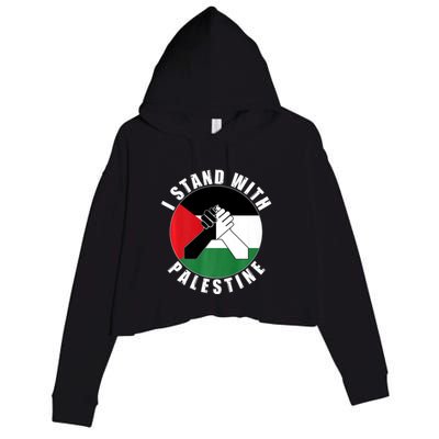 Stand With Palestine Free Palestine End Israeli Occupation Crop Fleece Hoodie