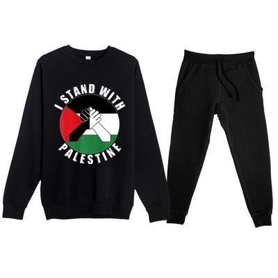 Stand With Palestine Free Palestine End Israeli Occupation Premium Crewneck Sweatsuit Set