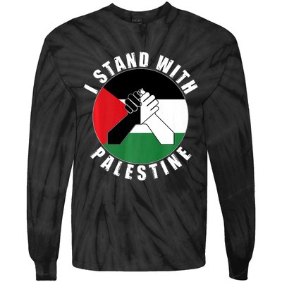 Stand With Palestine Free Palestine End Israeli Occupation Tie-Dye Long Sleeve Shirt