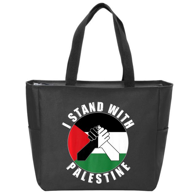 Stand With Palestine Free Palestine End Israeli Occupation Zip Tote Bag