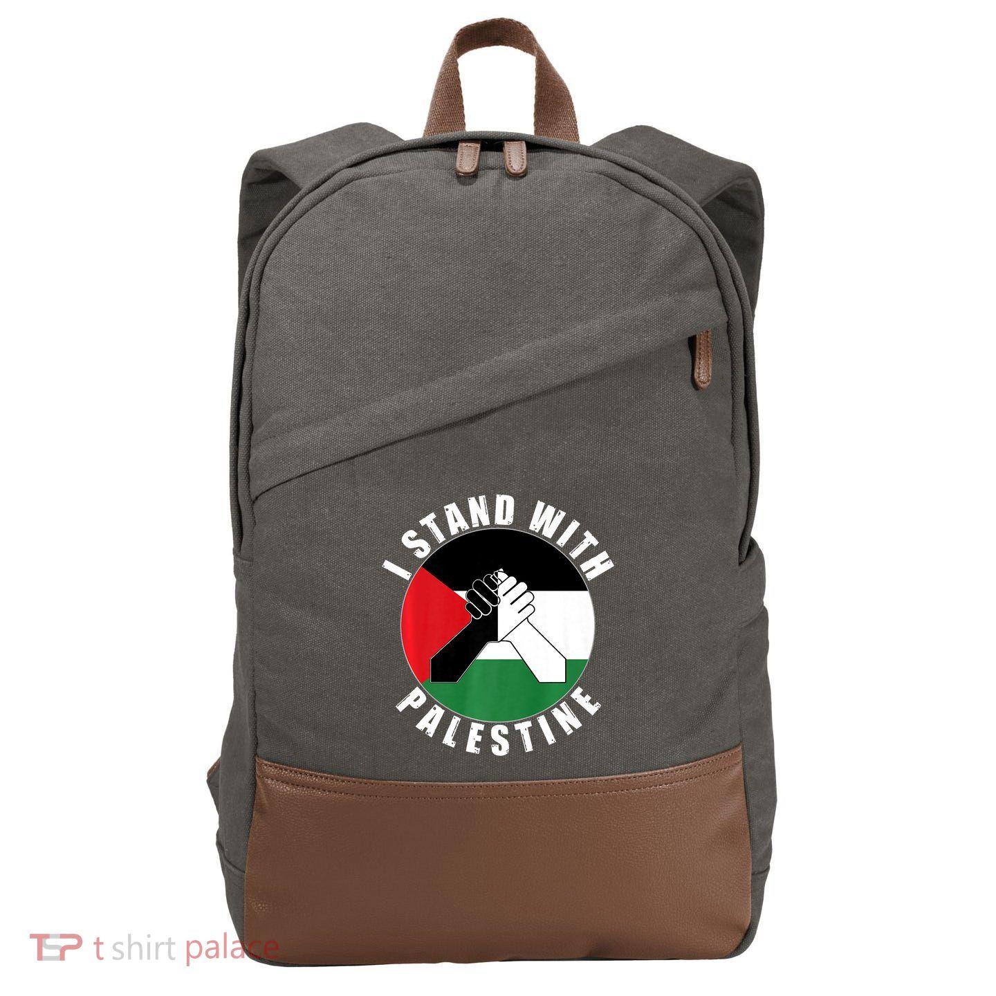 Stand With Palestine Free Palestine End Israeli Occupation Cotton Canvas Backpack