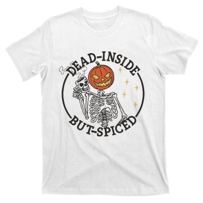 Skeleton With Pumpkin Head Embroidery Design Halloween Embroidery Dead Inside T-Shirt