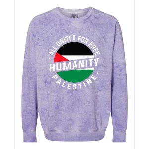 Stand With Palestine Free Palestine Peace Love Flag Colorblast Crewneck Sweatshirt