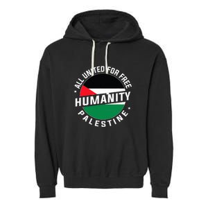 Stand With Palestine Free Palestine Peace Love Flag Garment-Dyed Fleece Hoodie