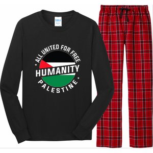 Stand With Palestine Free Palestine Peace Love Flag Long Sleeve Pajama Set