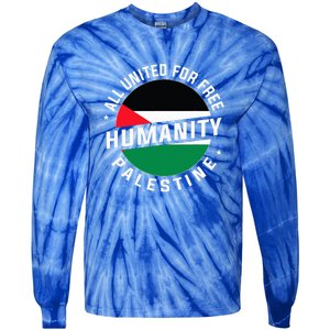 Stand With Palestine Free Palestine Peace Love Flag Tie-Dye Long Sleeve Shirt