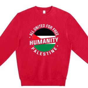 Stand With Palestine Free Palestine Peace Love Flag Premium Crewneck Sweatshirt