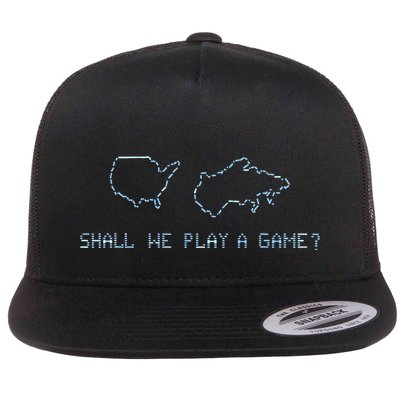 Shall We Play A Game Wargames Gaming Flat Bill Trucker Hat