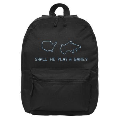 Shall We Play A Game Wargames Gaming 16 in Basic Backpack