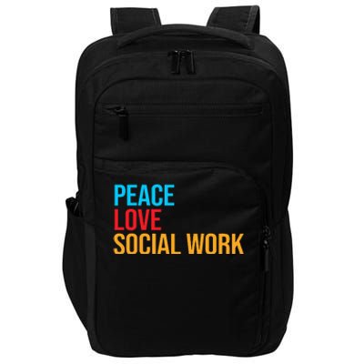 Social Worker Peace Love Social Work Impact Tech Backpack