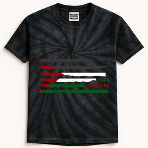 Stand With Palestine Free Palestine Palestine Flag Kids Tie-Dye T-Shirt