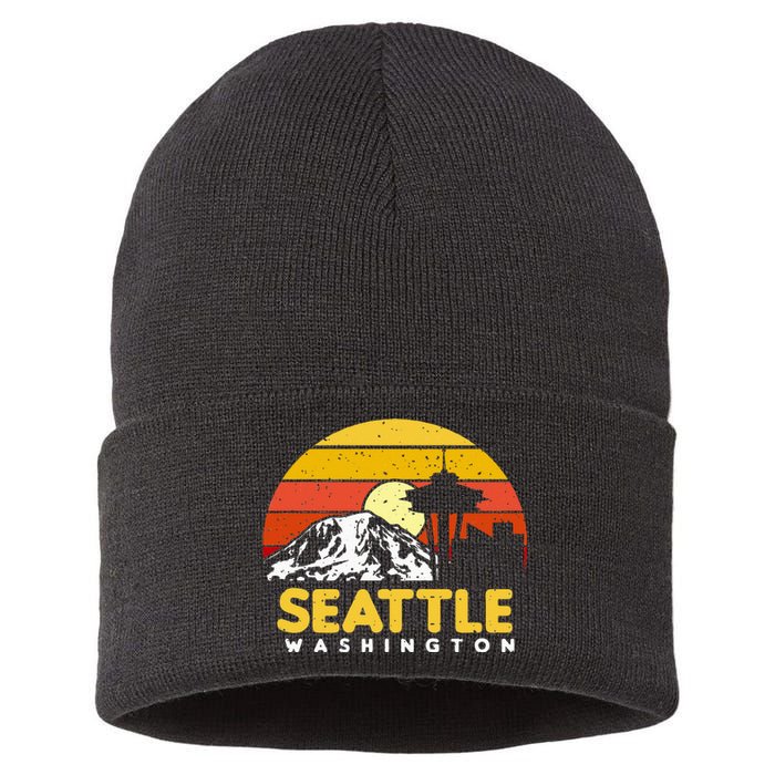 Seattle Washington PNW Vacation Souvenir Gift Sustainable Knit Beanie