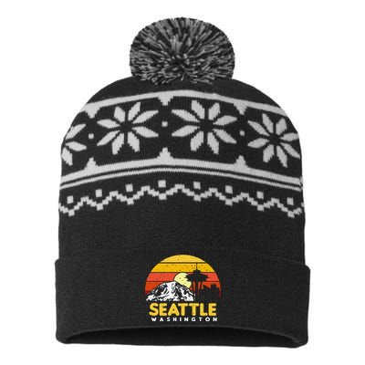 Seattle Washington PNW Vacation Souvenir Gift USA-Made Snowflake Beanie