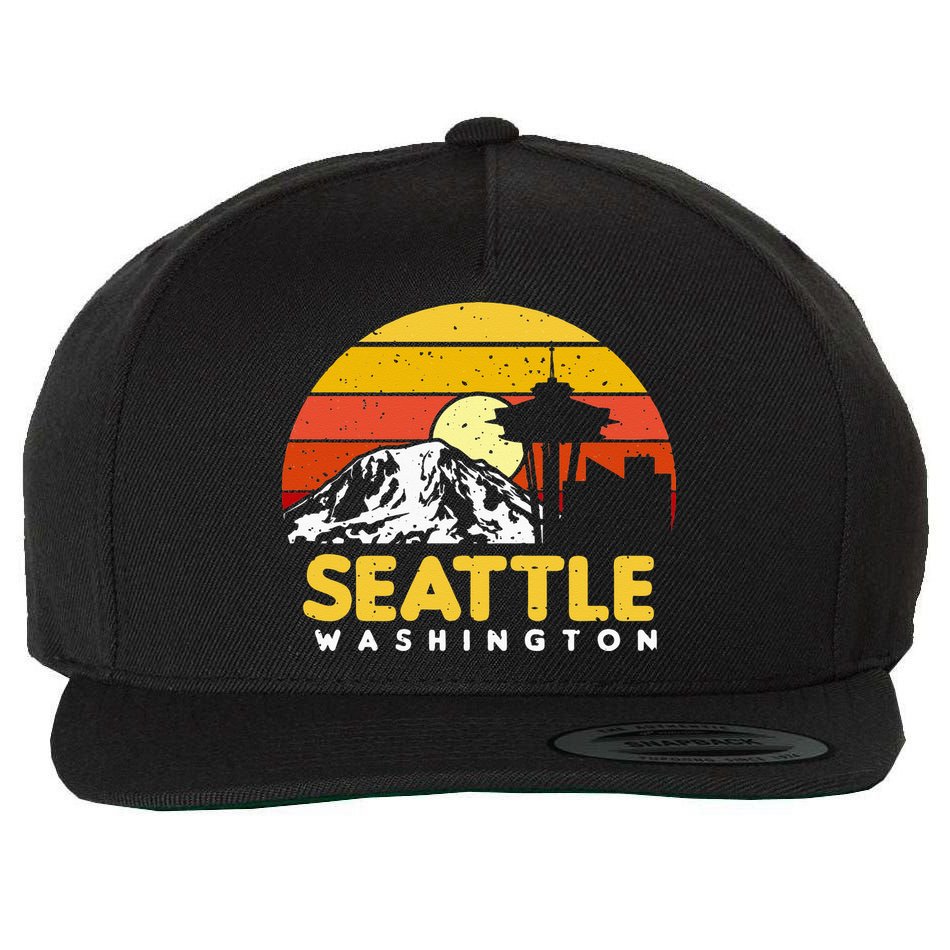 Seattle Washington PNW Vacation Souvenir Gift Wool Snapback Cap