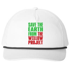 Stop Willow Project, save the earth from the Willow Project Snapback Five-Panel Rope Hat