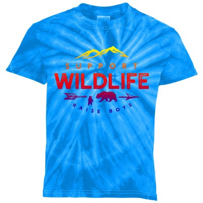 Support Wildlife Raise Funny Mom And Dad Funny Gift Kids Tie-Dye T-Shirt