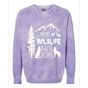 Support Wildlife Raise Cool Gift For Mom And Dad Colorblast Crewneck Sweatshirt