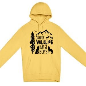 Support Wildlife Raise Cool Gift For Mom And Dad Premium Pullover Hoodie