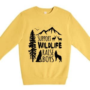 Support Wildlife Raise Cool Gift For Mom And Dad Premium Crewneck Sweatshirt