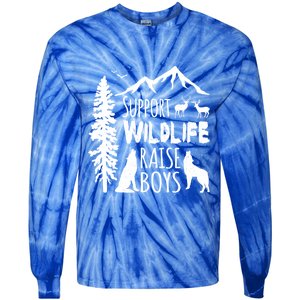 Support Wildlife Raise Cool Gift For Mom And Dad Tie-Dye Long Sleeve Shirt