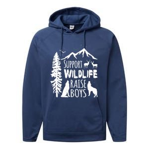 Support Wildlife Raise Cool Gift For Mom And Dad Performance Fleece Hoodie