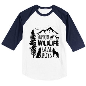 Support Wildlife Raise Cool Gift For Mom And Dad Baseball Sleeve Shirt