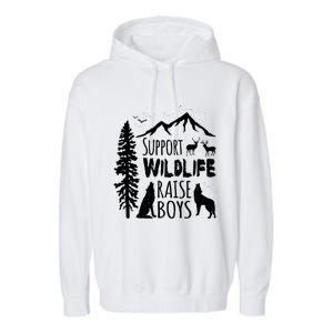 Support Wildlife Raise Cool Gift For Mom And Dad Garment-Dyed Fleece Hoodie