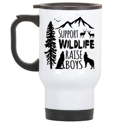 Support Wildlife Raise Cool Gift For Mom And Dad Stainless Steel Travel Mug