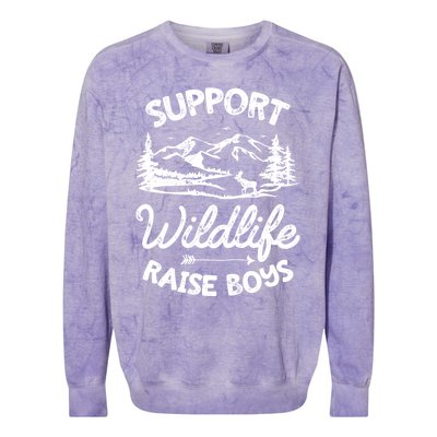 Support Wildlife Raise Mom Dad Mother Parents Colorblast Crewneck Sweatshirt