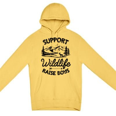 Support Wildlife Raise Mom Dad Mother Parents Premium Pullover Hoodie