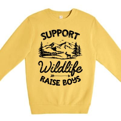 Support Wildlife Raise Mom Dad Mother Parents Premium Crewneck Sweatshirt