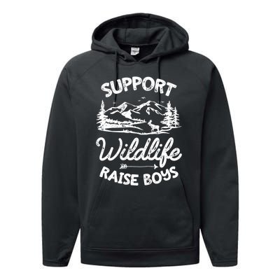 Support Wildlife Raise Mom Dad Mother Parents Performance Fleece Hoodie