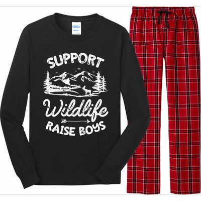 Support Wildlife Raise Mom Dad Mother Parents Long Sleeve Pajama Set