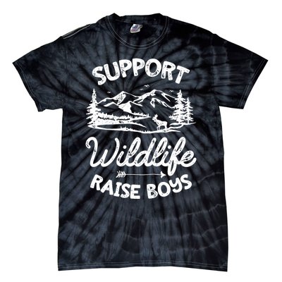 Support Wildlife Raise Mom Dad Mother Parents Tie-Dye T-Shirt