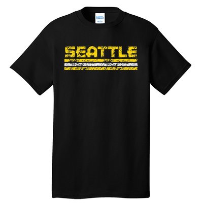 Seattle Washington Retro Vintage Weathered Tall T-Shirt