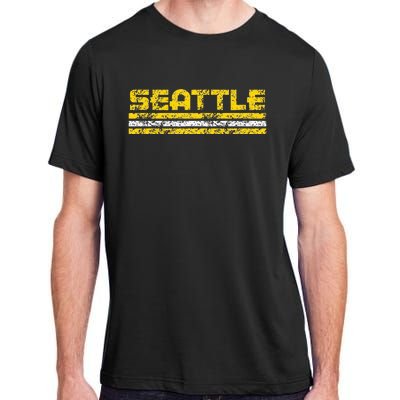 Seattle Washington Retro Vintage Weathered Adult ChromaSoft Performance T-Shirt