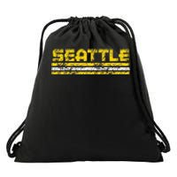 Seattle Washington Retro Vintage Weathered Drawstring Bag