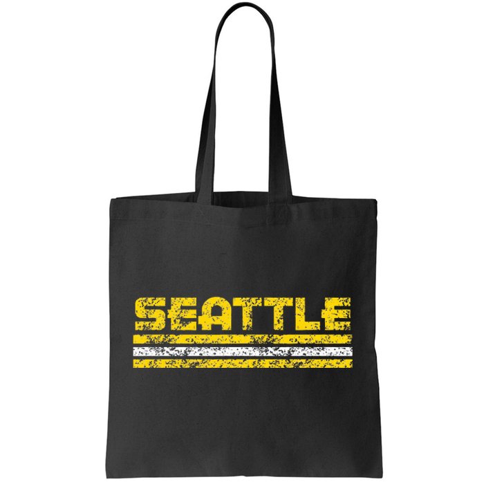 Seattle Washington Retro Vintage Weathered Tote Bag