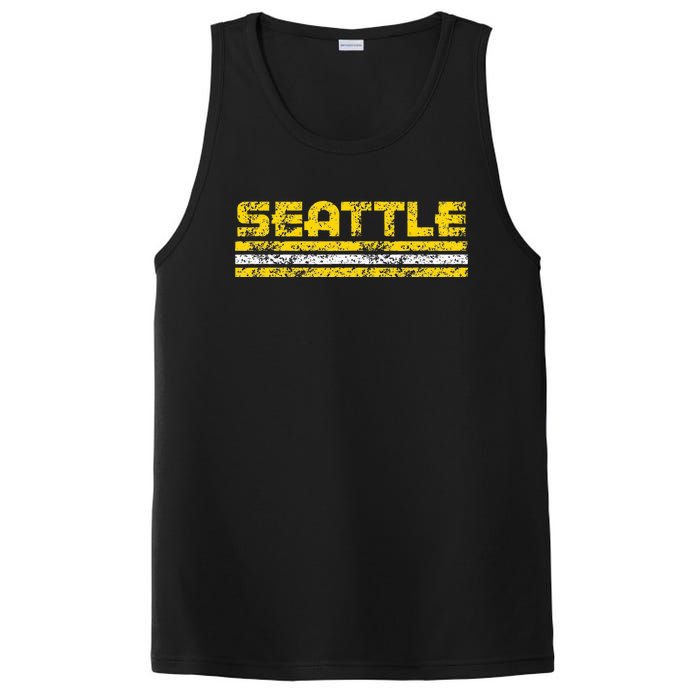 Seattle Washington Retro Vintage Weathered PosiCharge Competitor Tank