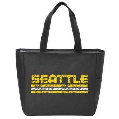 Seattle Washington Retro Vintage Weathered Zip Tote Bag