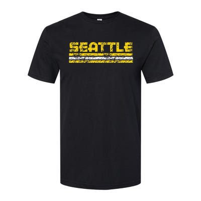 Seattle Washington Retro Vintage Weathered Softstyle® CVC T-Shirt