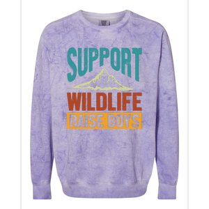 Support Wildlife Raise Boy Colorblast Crewneck Sweatshirt