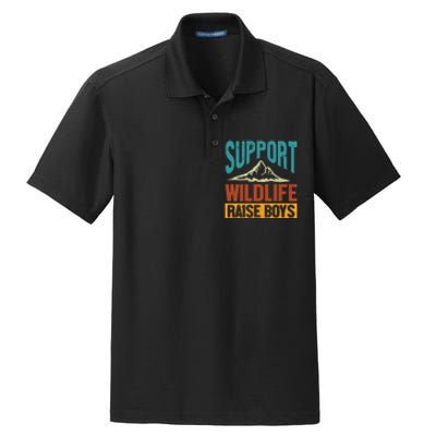 Support Wildlife Raise Boy Dry Zone Grid Polo