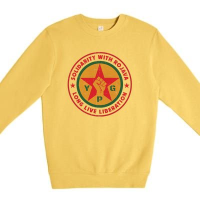 Solidarity With Rojava | Long Live Liberation | YPG Premium Crewneck Sweatshirt